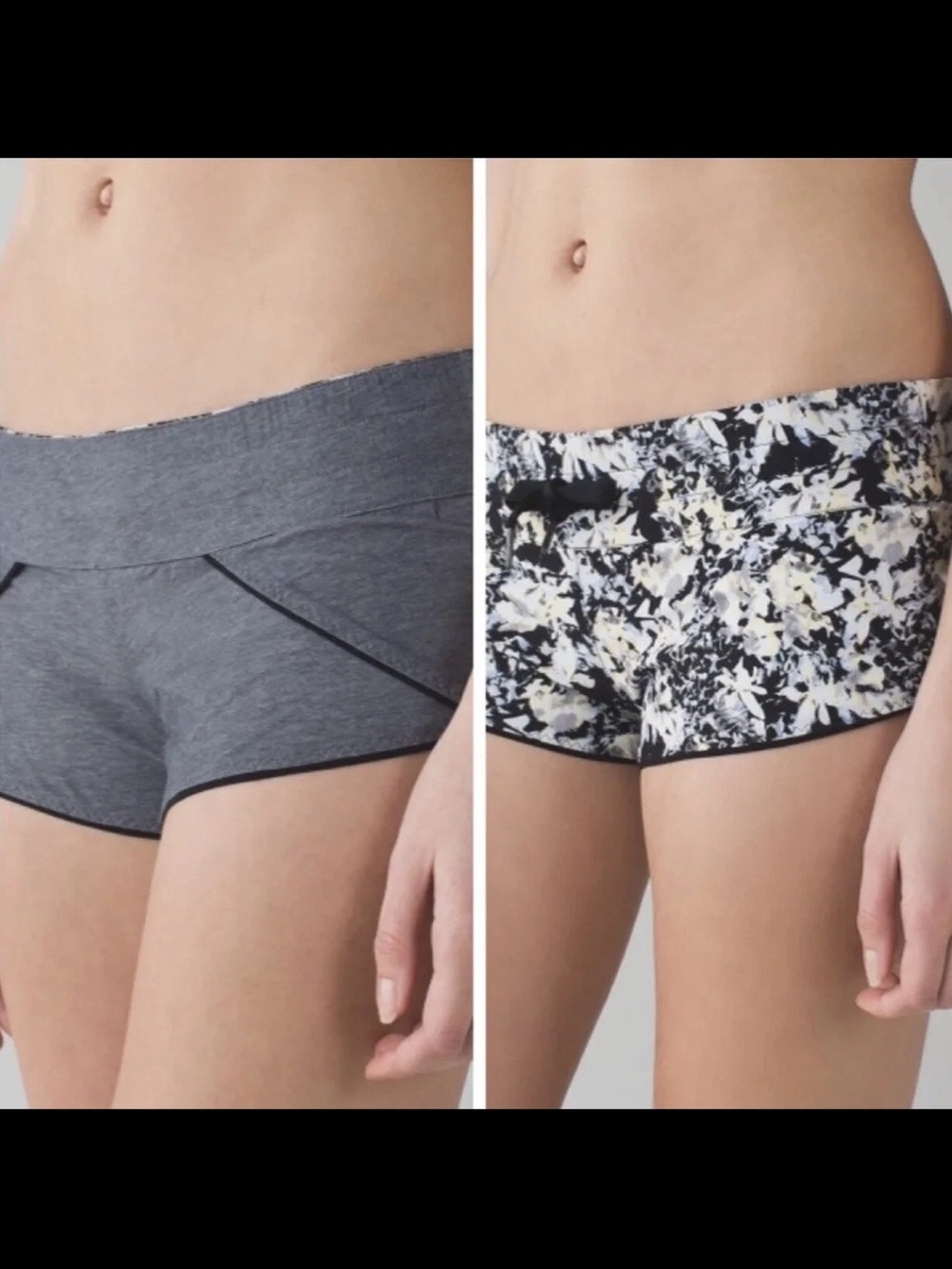 Lululemon WaterSurf Short Crosscourt Petal Black Clarity Shorts Gray Floral